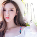 New Fashion 925 Sterling Silver Zircon Moon Star Earring Long Tassel Ear Line Luxury Drop Earrings for Women