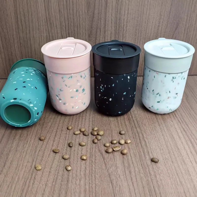 Wholesale Insulated Travel Tumbler Portable Ceramic Coffee Mug With Lid