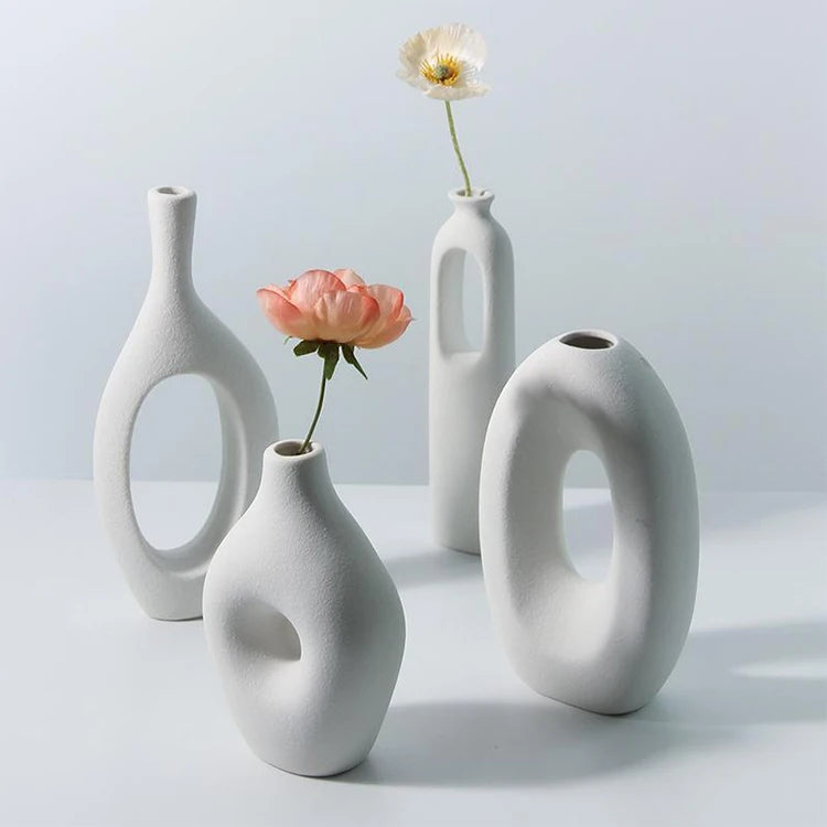Decorative Simple Perfume Diffusion Bottle Luxury White Ceramic  Bottle