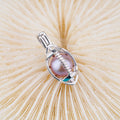 C030083 Sterling Silver Freshwater Pearl Cage Pendant Necklace Jewelry Locket for Pearl Party