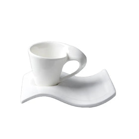 210ml Unique Tea Cupsporcelain Coffee Cup with Biscuit Holdermilk Cup and Cookie Saucer
