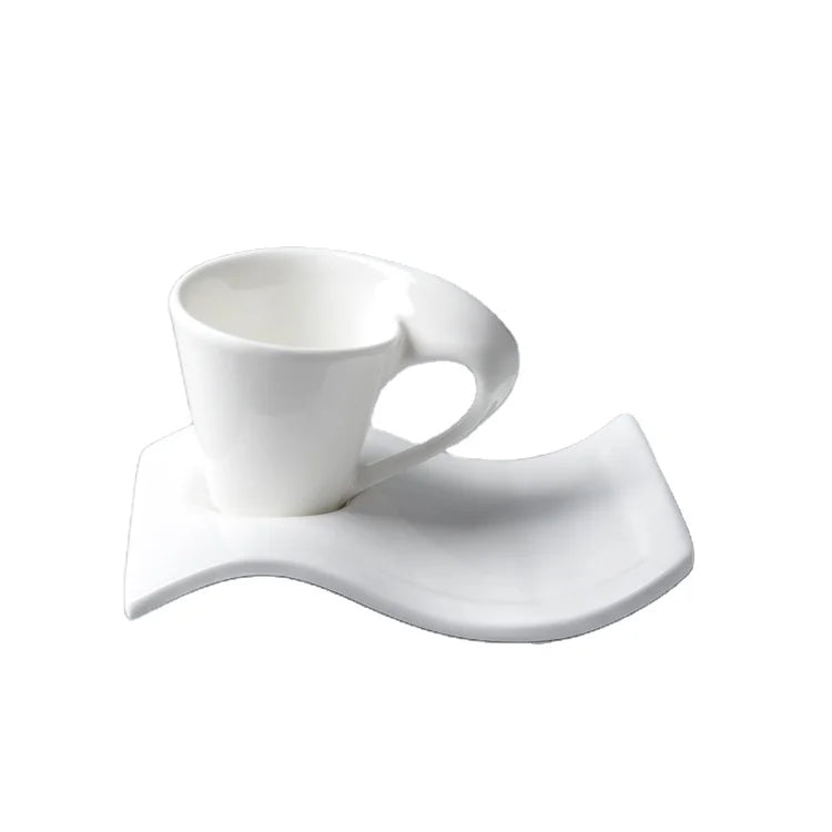 210ml Unique Tea Cupsporcelain Coffee Cup with Biscuit Holdermilk Cup and Cookie Saucer
