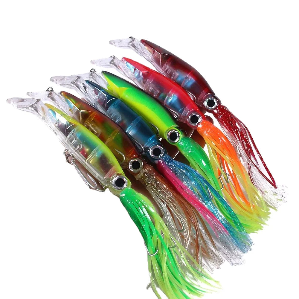 14cm 40g Octopus Squid Skirts Fishing Lures Casting Bionic Artificial Swimbait With Skirt Tail Hard Squid Fishing Tackle Lures Mini Fishing Lure