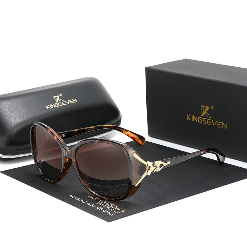 KINGSEVEN HD Polarized Retro Large Frame Luxury Women's Brand Designer Sunglasses Oculos De Sol N-7842