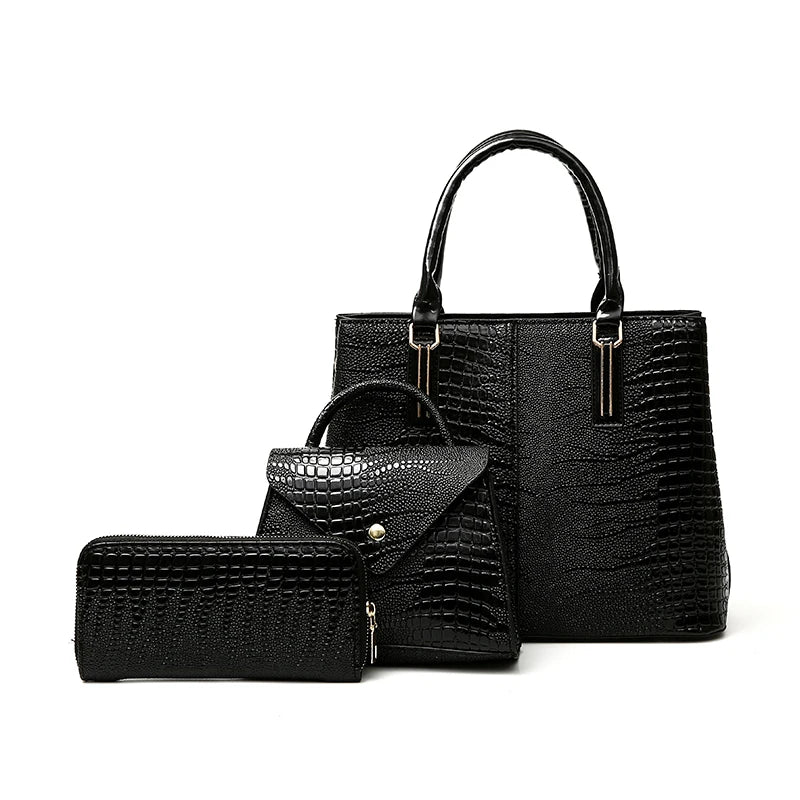 New Luxury Handbag   Shoulder Bag 3 Pieces Set  PU Women's Bag Fashion Women Shoulder