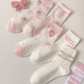 Wholesale Summer Strawberry Avocado Fruit Socks Girls Cute Organic Cotton Crew Socks for Women