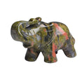 HZ 2025 Natural Stone Jade Mini Animal Statue love Souvenir Crystal Craft Unakite Elephant Figurine Feng Shui Home Decor