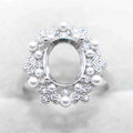 Semi Mount 8*10mm Sterling Silver Ring Empty Frame Blank Support Claws Setting S925 Base Hold Without Center Stone for DIY Inlay