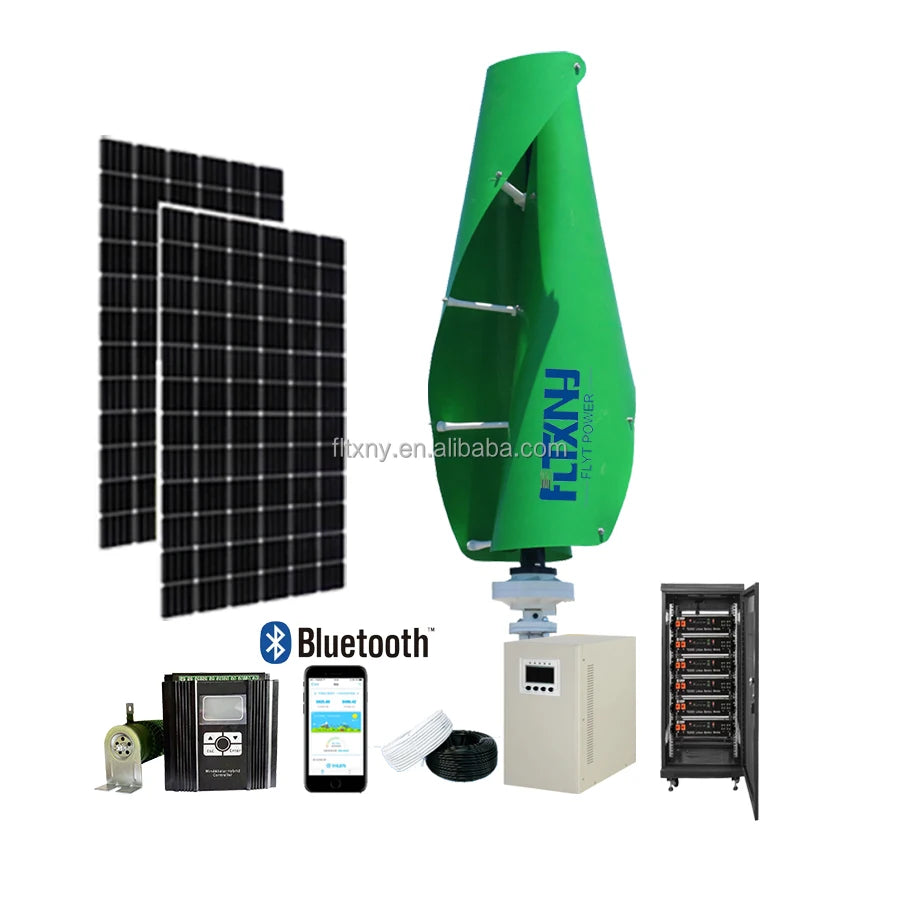 Free Energy Windmill 12v 24v Turbine 1kw 2kw 2000w 3 Blades Vertical Axis Permanent Maglev Generator With Mppt Charge Controller