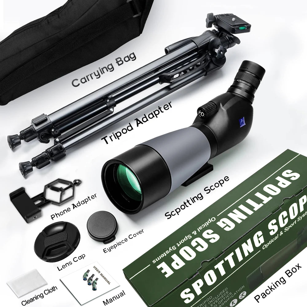 High-Quality 20-60x70 Spotting Scope BAK4 for Target Shooting Archery Bird Watching - Best Price