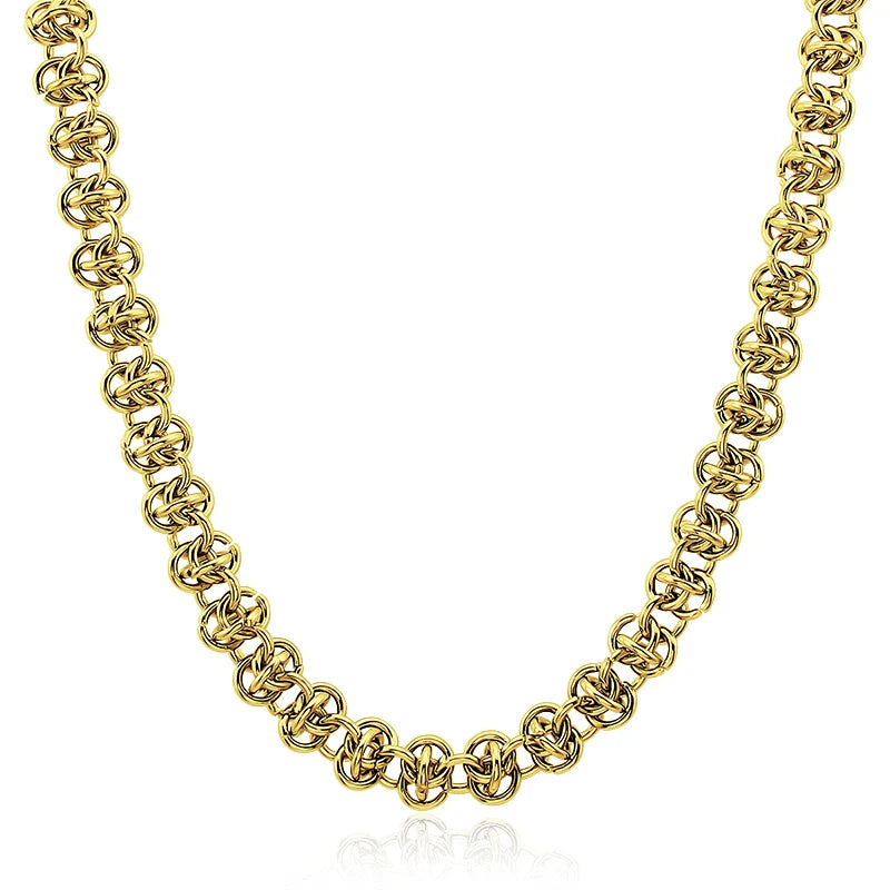 Stainless Steel Personalized Design Chain Lock Pendant Charm Fashion Layered Tie Necklace