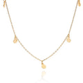 Trendy Classic Bijoux Femme Tiny Disc 925 Silver Minimalist Jewellery 18K Gold Chokers Necklace
