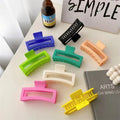 Wholesale Oversized 13cm Black Hair Claw Clip Fashionable Frosted Rectangular Square Design for Thick Hair Sweet Style Plastic