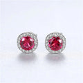 Exquisite 925 Sterling Silver Women Fashion Gemstone Diamond Stud Earrings
