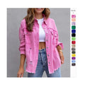 Women Long Sleeve Blouses Jeans Top Ladies Hole Ripped Jacket Coat