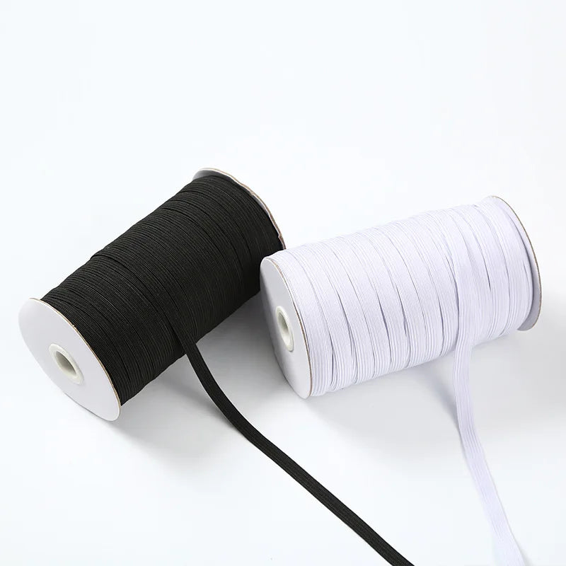 Wholesale 3mm 5mm 6mm Flat Elastic Band Stretchable Cord Trim Spandex String Pack in Spool Roll for Sewing Clothing -