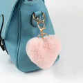 Fluffy Balls Rabbit Fur Pom Pom Keychain Soft Cute Furball Pompom Heart Shaped Plush Custom Logo Auto Upholstery Rabbit Skin 8cm