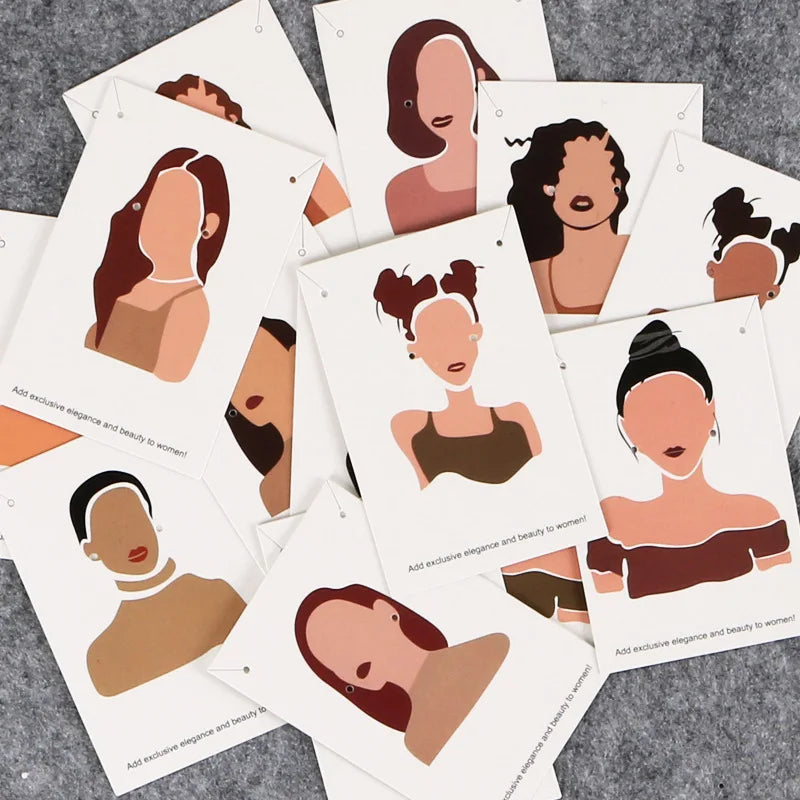 Art Layout Customized Jewelry Display Cards with Logo Earrings Necklace Cards Jewelry Package Cardboard