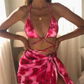 New Three Piece Bikini Tie Dye Printing Lanyard Poncho Swimwear Wholesale Women's Swimsuit Suit