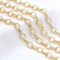 Hot Selling 14K Gold Plated Accessories Textured Shape Link Brass Chain for Diy Necklace Bracelet Jewelry Making Chains Roll