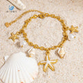 SUMMLY Vintage Wholesale 18K Gold-Plated Stainless Steel Chain Bracelet Fine Trend Starfish Charm Fashion Jewelry