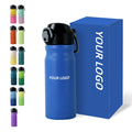 Custom logo 20oz 550ml Travel Vacuum Insulated BFA FREE Stainless Steel Kids Water Bottle Bouncing Cup Flip Top Lid with Straw