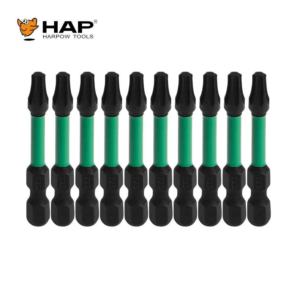 10PCS-PACK Torx Bits Impact Best Quality Taiwan S2 T25 50MM Power Screwdriver Bits for Installing and Removing Fasteners