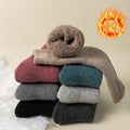 Wholesale Solid Color Super Thick Towel Socks Comfy Winter Warm Wool Crew Socks for Men and Women