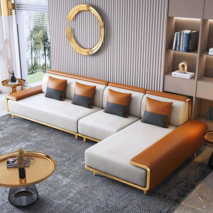 Luxury Modern Design Antique Living Room Furniture White and Black Artificial Leather Sofa Set From China MegaBDM