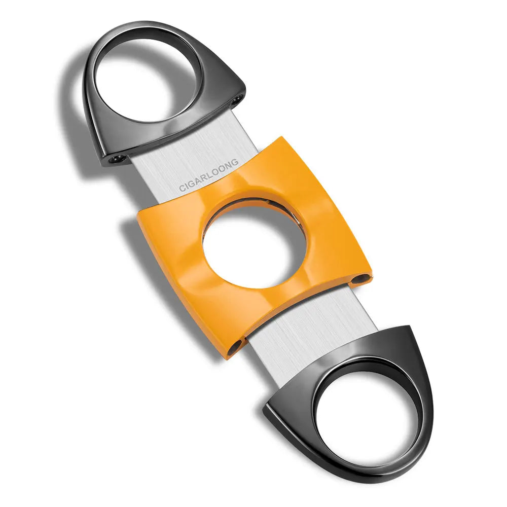 CIGARLOONG Luxury Foldable Portable Double Edge Cigar Cutter with Sharp Stainless Steel Custom Logo Option