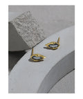 VIANRLA  Zircon Earrings Stud 925 Sterling Silver Blue Cubic Zircon Stud Earrings