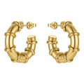 High Quality 18K Gold Plated Stainless Steel Jewelry Solid C Shaped Accessories Hoop Earrings E211298