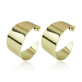 INS Fashion Minimalist Gold Plated Hoop Earrings Brand Designer Glossy Chunky Smooth Drop Earrings for Women Party Jewelry