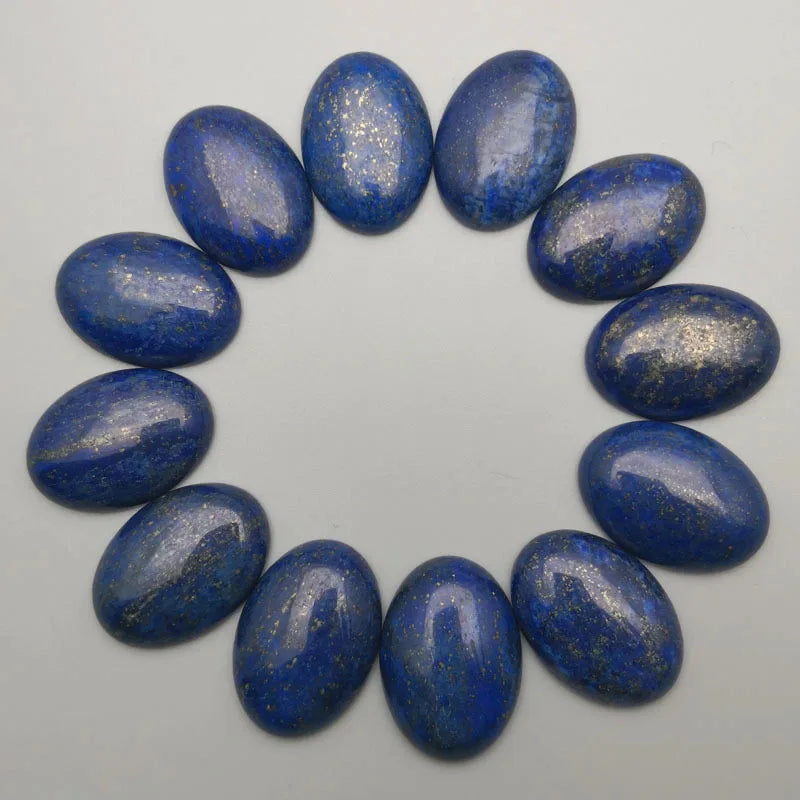 DIY DIY Natural 25*18mm Lapis Lazuli Oval Cabochon Loose Gemstone Crafts Stones for making jewelry crafts HY