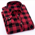 Europe and the United States Oversized Men's Long-sleeved Plaid Cotton Shirt Men's Casual Shirt Wool Long-sleeved Shirt