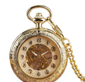 Weflourish Hollow Wind Mechanical Watches Glass Manual Roman Mechanical Pocket Watches
