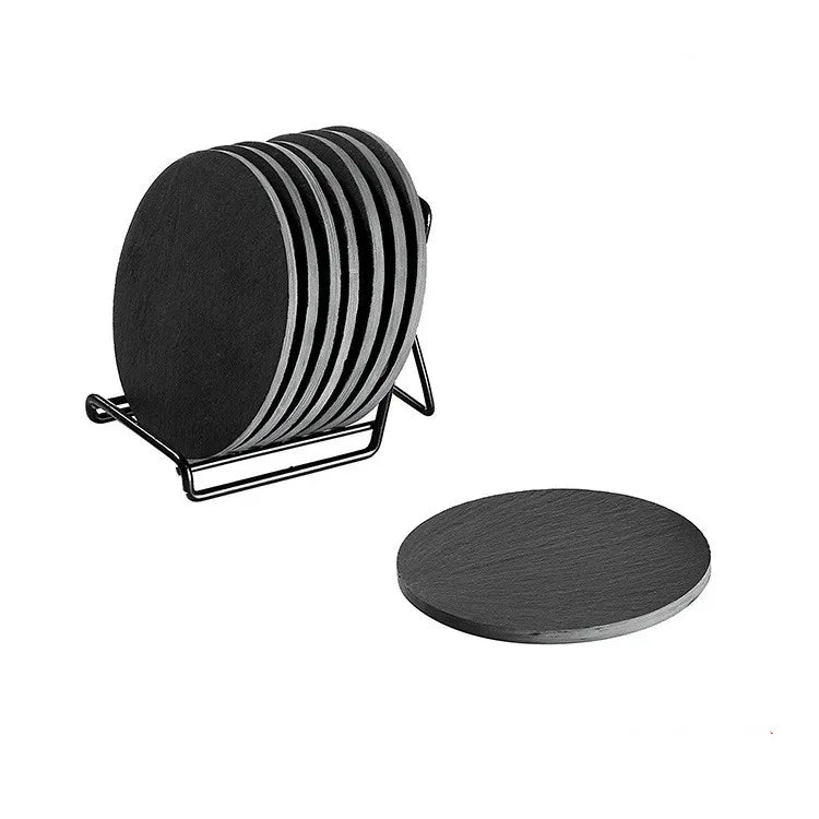 Wholesale Custom Plain Heart Square Coaster Cute Coasters Black Slate Stone Round Coaster