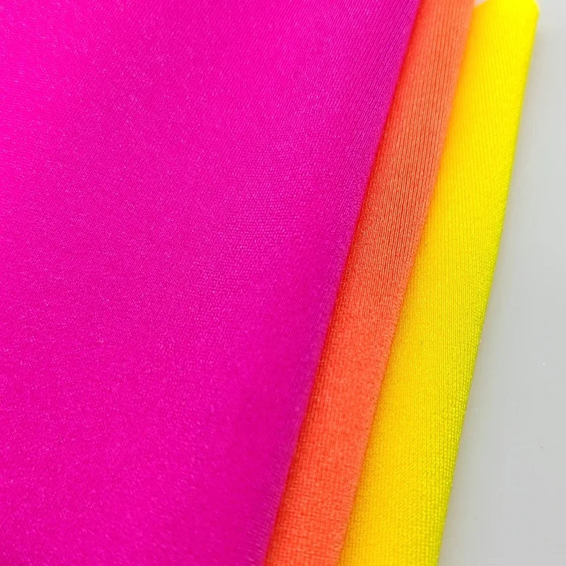 New Arrived Shiny Stretch Satin Fabric 4 Way Knit Nylon Spandex Tricot for Girls' Swimwear and Dresses Cheap Plain Style