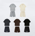 ESH-006 Custom Waffle Fabric Cotton Light Weight 260 Gsm Shorts Loose Fit Fashion Drawstrings Waffle-knit Shorts for Men