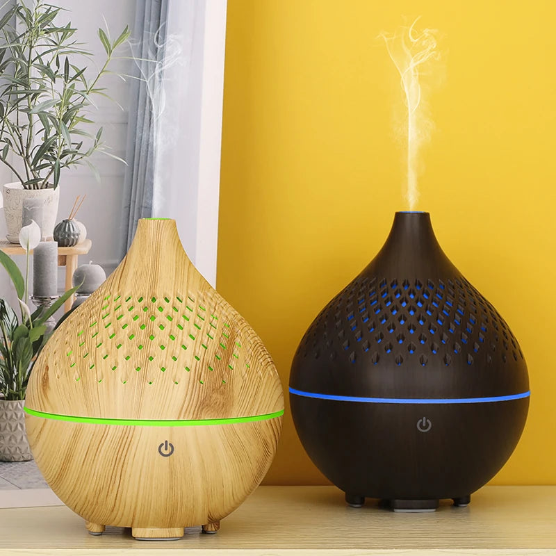 Portable Mini Humidifier Electric Cool Mist Wood Grain Ultrasonic Essential Oil Diffuser Aroma Aromatherapy