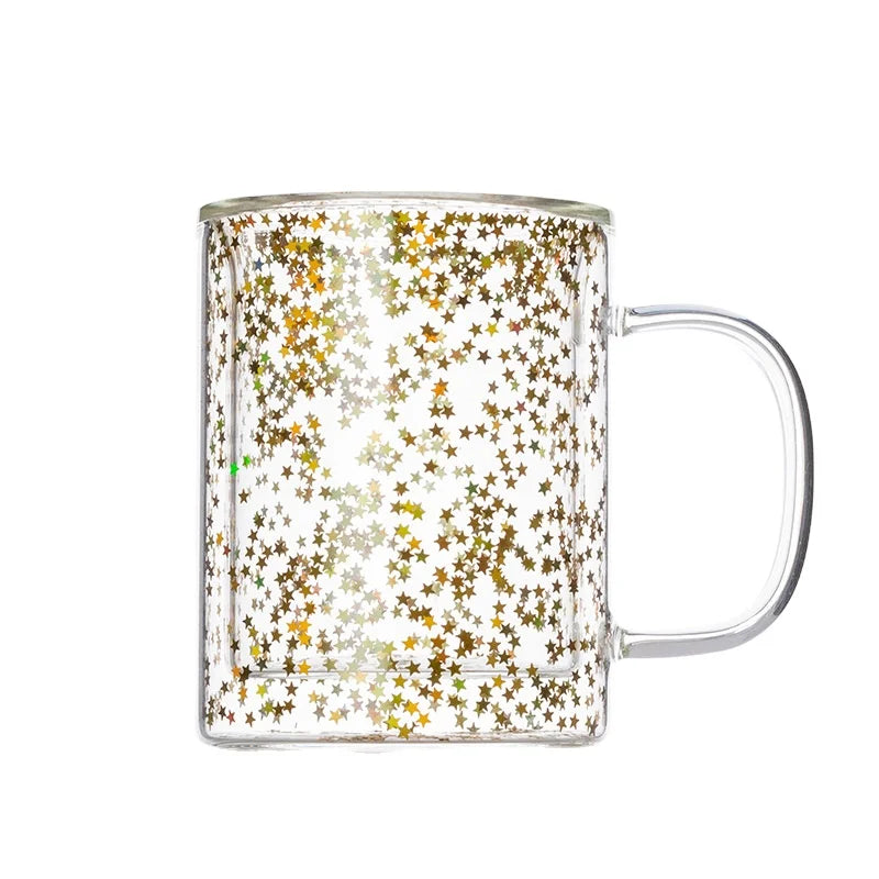 8oz/250ml Modern Design Heat-Resistant Double Wall Insulated Glass Tumbler Tea Mug for Tea Coffee Milk Dishwasher Microwave Safe
