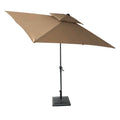 2021 Modern Design Outdoor Iron Market Parasol with Umbrella 3*4 Table Chair Set for Garden Poolside Hotels Parks