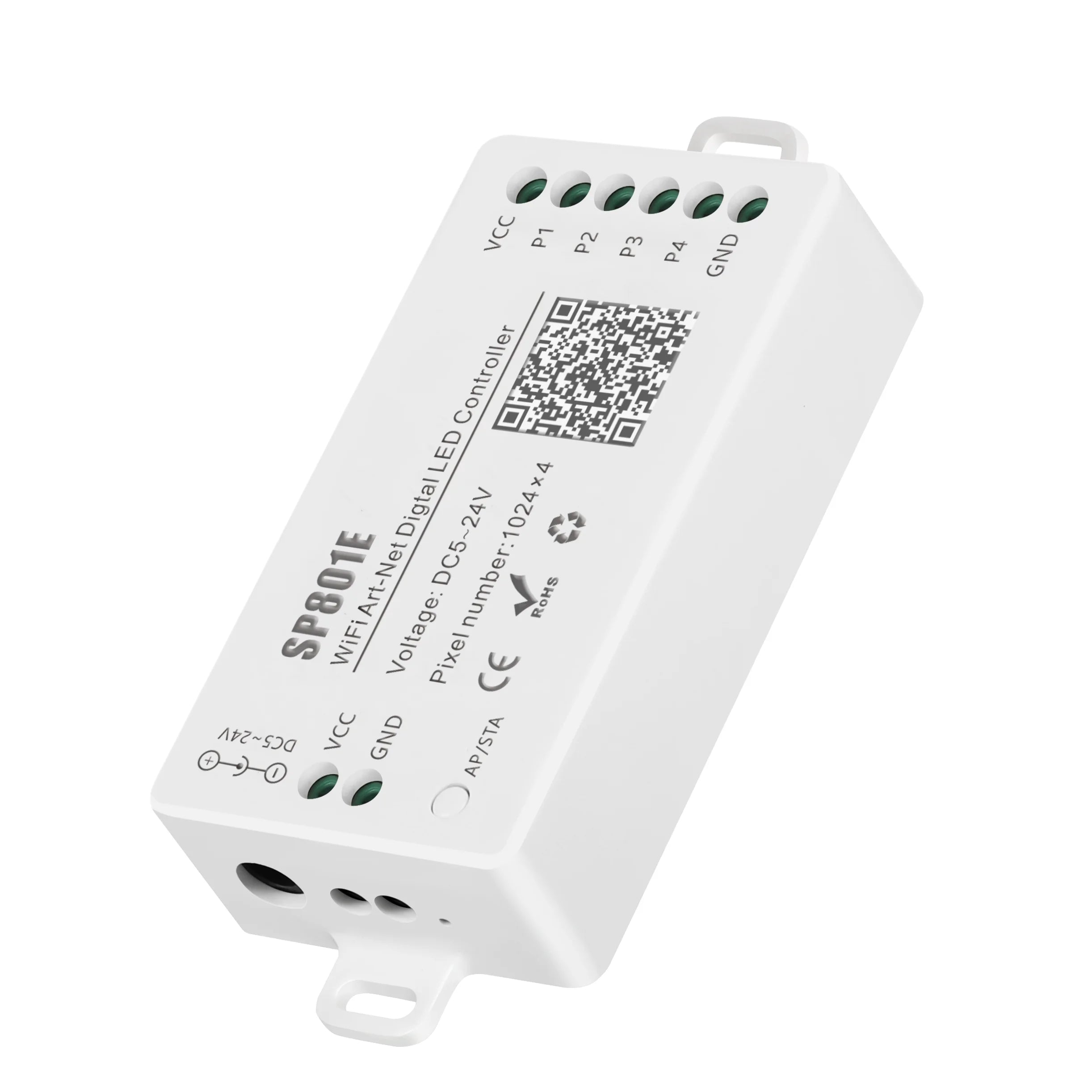 SP801E  IOS/Android App Control DC5V 24V WiFi Art-Net Pixel LED Controller for LED Matrix Panel Module LED Light Strip