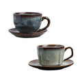 Custom Nordic Reaction Glaze Porcelain Coffee Mug Ceramic With Saucer