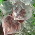 Wholesale natural polished white clear quartz crystal heart shape bowl ashtray