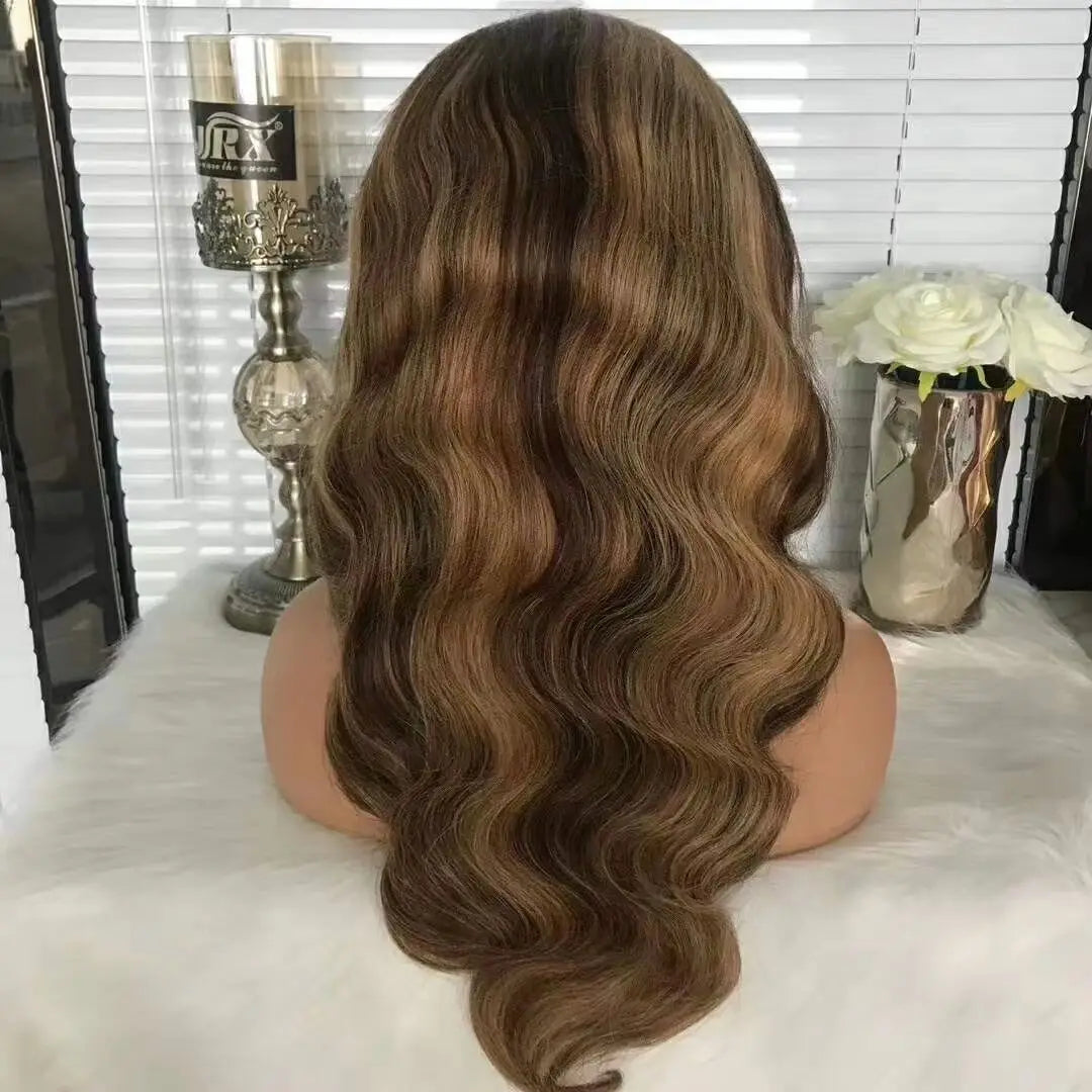P4/27 Highlights Body Wave Human Hair Pre Plucked Transparent Lace Front Remy Human Hair Wigs for Black Women Hair Wigs
