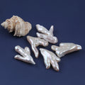 Zhuji Wholesale Natural White Chicken Feet Shape Freshwater Pearl AA Grade 17-23mm for Jewelry Making