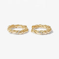 LOZRUNVE 925 Sterling Silver Women Pave Diamond CZ Twisted Rope Shape Huggie Hoop Earring