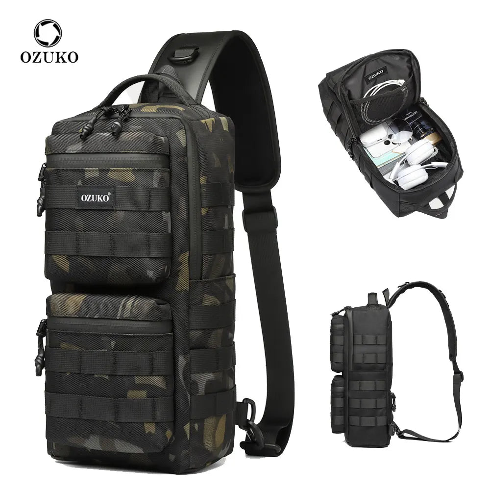 Ozuko 9661 Wholesale Outdoor Camping Hiking Crossbody Bag Sales Oxford Single Shoulder Pack Chest Bag Molle Sling Bag MegaBDM