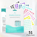 HDS 51 Dots Star Shape Hydrocolloid Acne Pimple Healing Patch with Tea Tree Oil 9 Colors Organic Skin Care